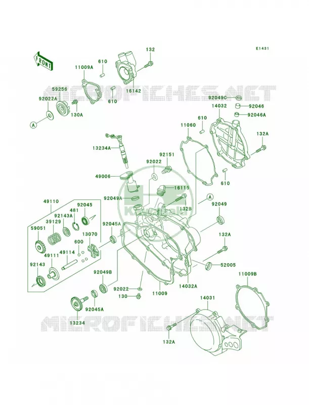 Engine CoversA1A2 Kawasaki MOTOS 85 2005 KX85  KX85-A5