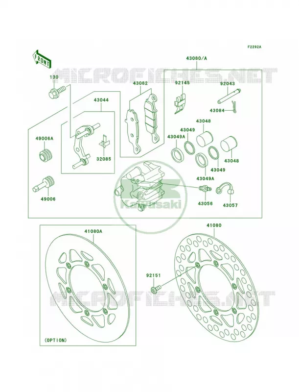 Front BrakeA4A5 Kawasaki MOTOS 85 2005 KX85  KX85-A5
