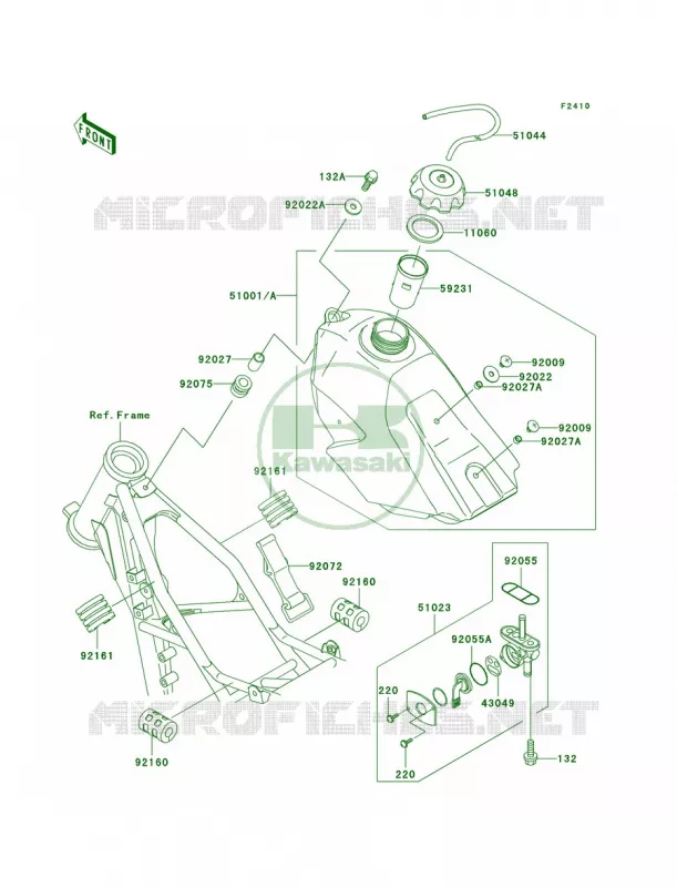 Fuel Tank Kawasaki MOTOS 85 2005 KX85  KX85-A5