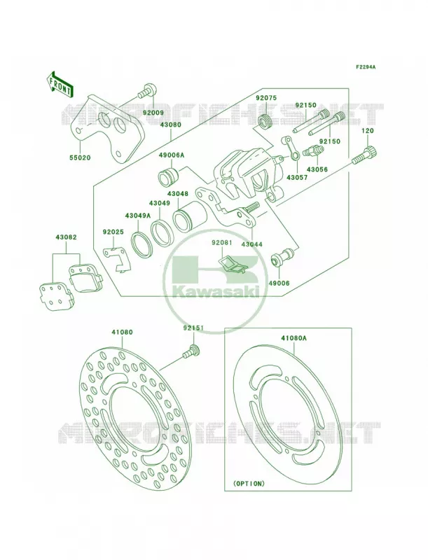 Rear BrakeA4A5 Kawasaki MOTOS 85 2005 KX85  KX85-A5