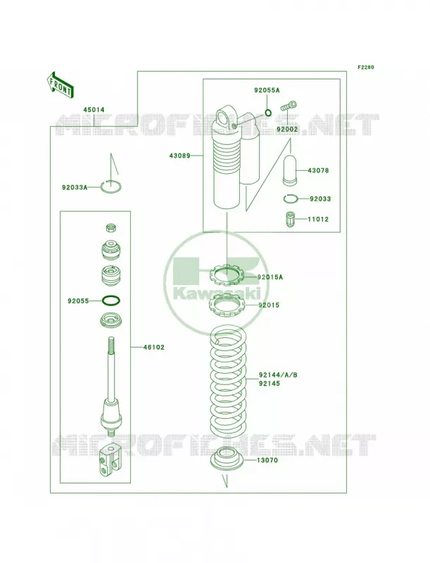 Shock Absorbers Kawasaki MOTOS 85 2005 KX85  KX85-A5