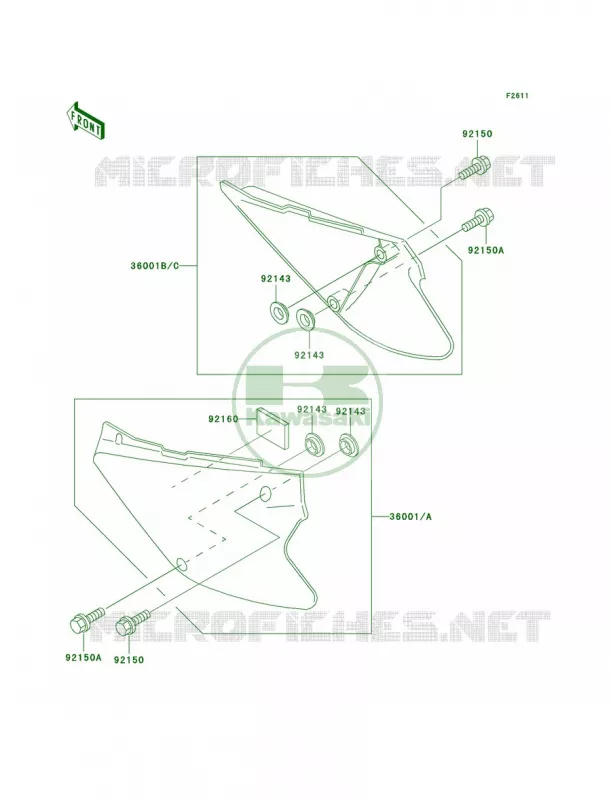 Side Covers Kawasaki MOTOS 85 2005 KX85  KX85-A5