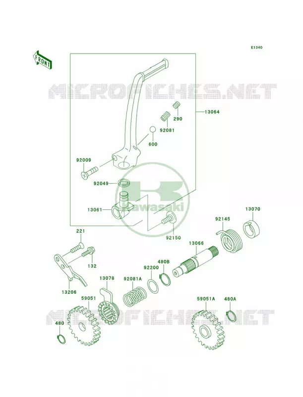 Kickstarter Mechanism Kawasaki MOTOS 100 2004 KX100  KX100-D4