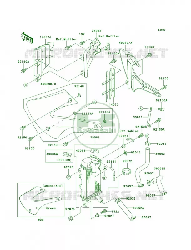 Radiator Kawasaki MOTOS 100 2004 KX100  KX100-D4
