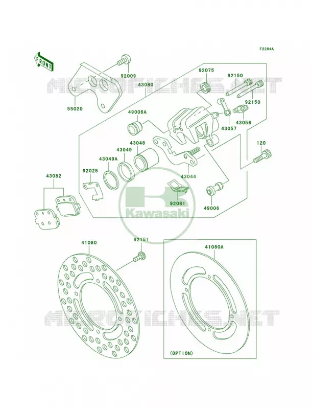 Rear BrakeD4D5 Kawasaki MOTOS 100 2004 KX100  KX100-D4