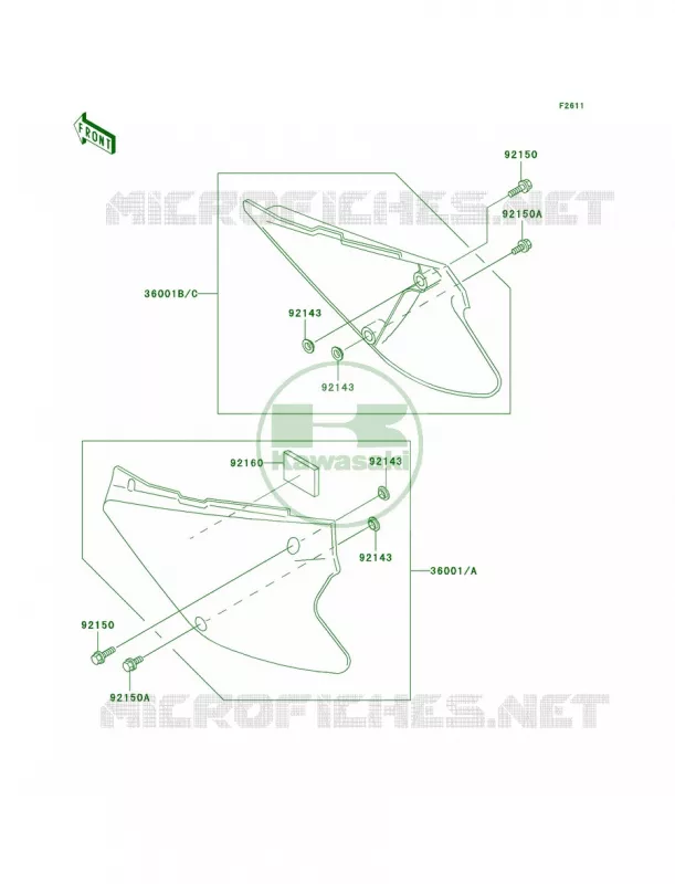 Side Covers Kawasaki MOTOS 100 2004 KX100  KX100-D4