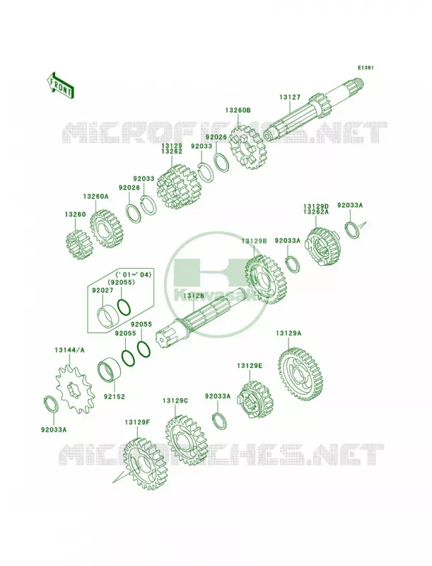 Transmission Kawasaki MOTOS 100 2004 KX100  KX100-D4