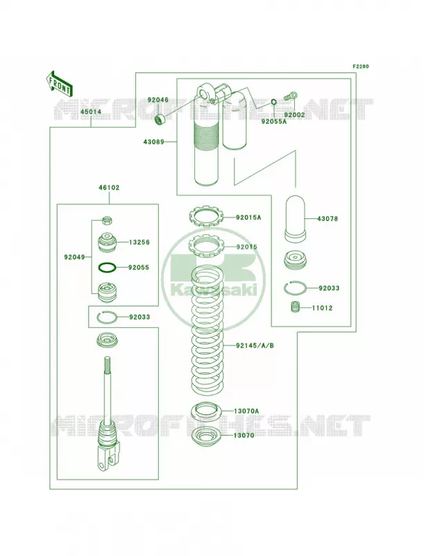 Shock Absorbers Kawasaki MOTOS 125 2004 KX125  KX125-M2