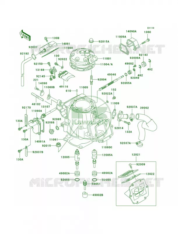 Cylinder HeadCylinder Kawasaki MOTOS 250 2004 KX250  KX250-M2