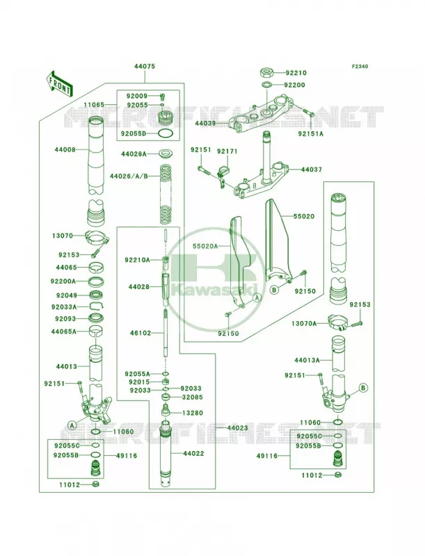 Front Fork Kawasaki MOTOS 250 2004 KX250  KX250-M2