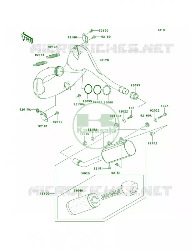 Mufflers Kawasaki MOTOS 250 2004 KX250  KX250-M2