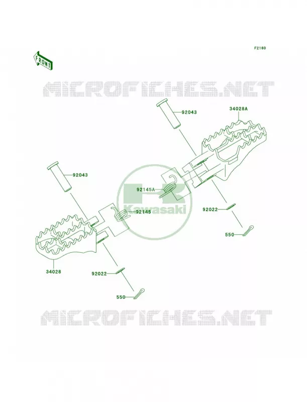 Footrests Kawasaki MOTOS 250 2004 KX250F  KX250-N1