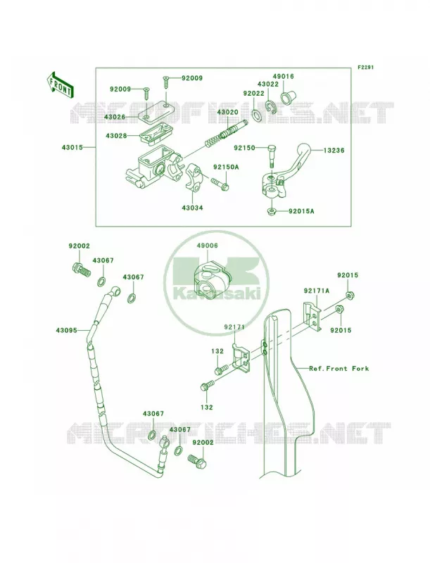Front Master Cylinder Kawasaki MOTOS 250 2004 KX250F  KX250-N1