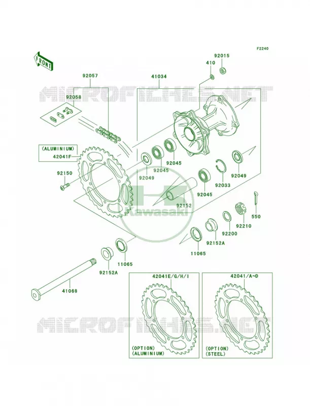 Rear Hub Kawasaki MOTOS 250 2004 KX250F  KX250-N1