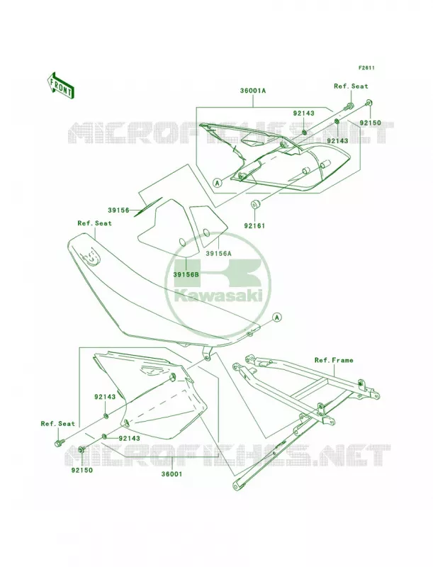 Side Covers Kawasaki MOTOS 250 2004 KX250F  KX250-N1
