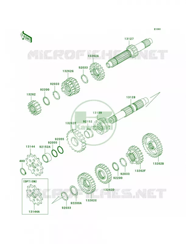 Transmission Kawasaki MOTOS 250 2004 KX250F  KX250-N1