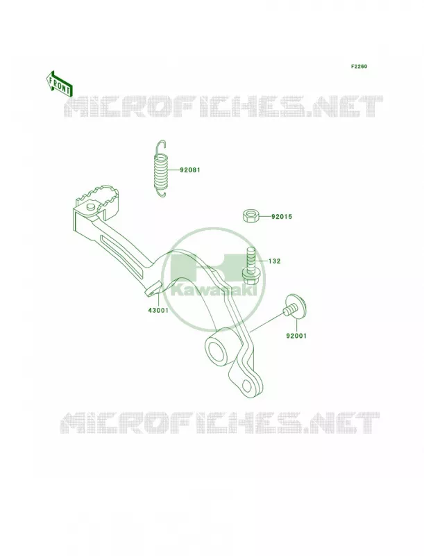 Brake Pedal Kawasaki MOTOS 500 2004 KX500  KX500-E16