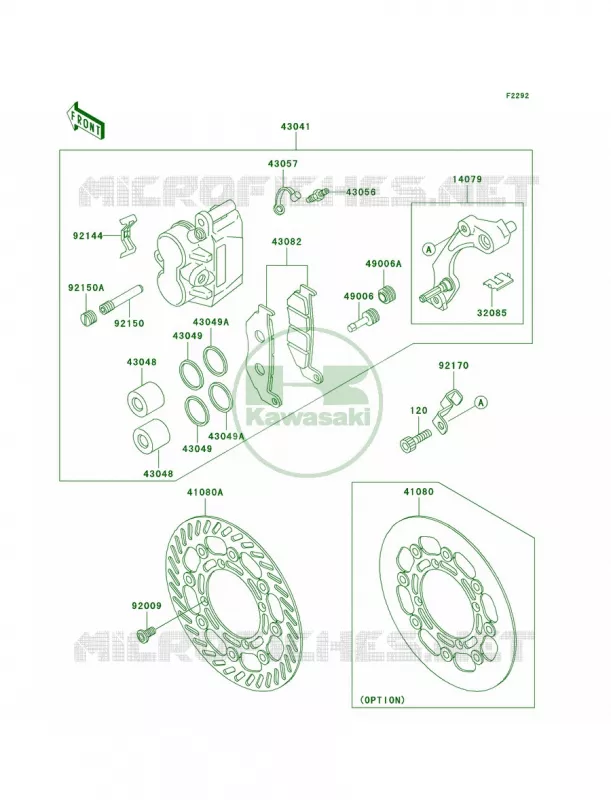 Front BrakeKX500-E15 Kawasaki MOTOS 500 2004 KX500  KX500-E16