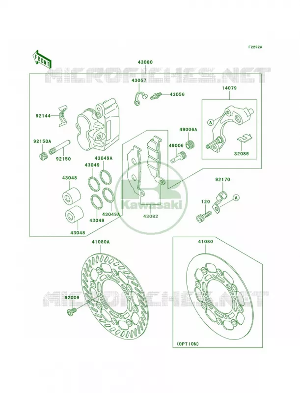 Front BrakeKX500-E16 Kawasaki MOTOS 500 2004 KX500  KX500-E16