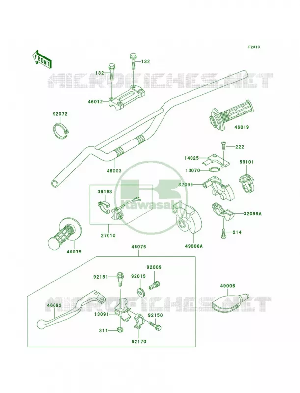 Handlebar Kawasaki MOTOS 500 2004 KX500  KX500-E16