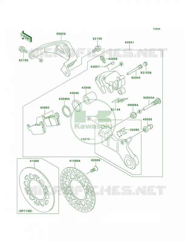 Rear BrakeKX500-E15 Kawasaki MOTOS 500 2004 KX500  KX500-E16