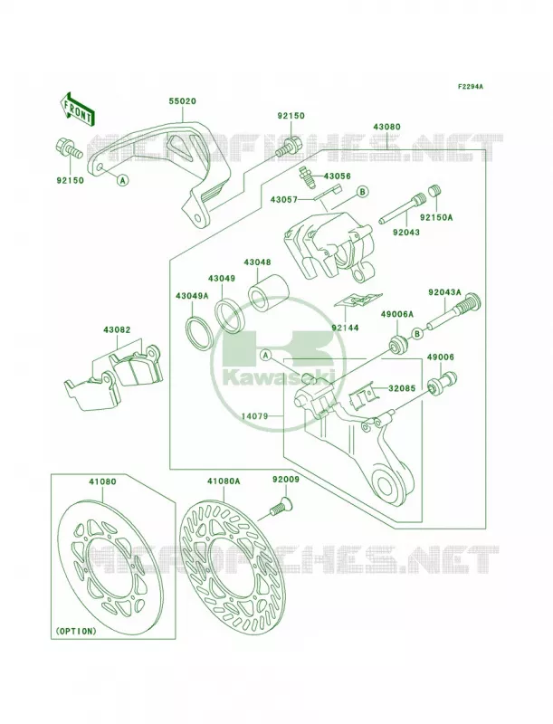 Rear BrakeKX500-E16 Kawasaki MOTOS 500 2004 KX500  KX500-E16