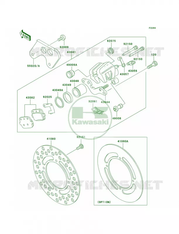 Rear BrakeA1-A3 Kawasaki MOTOS 85 2004 KX85  KX85-A4