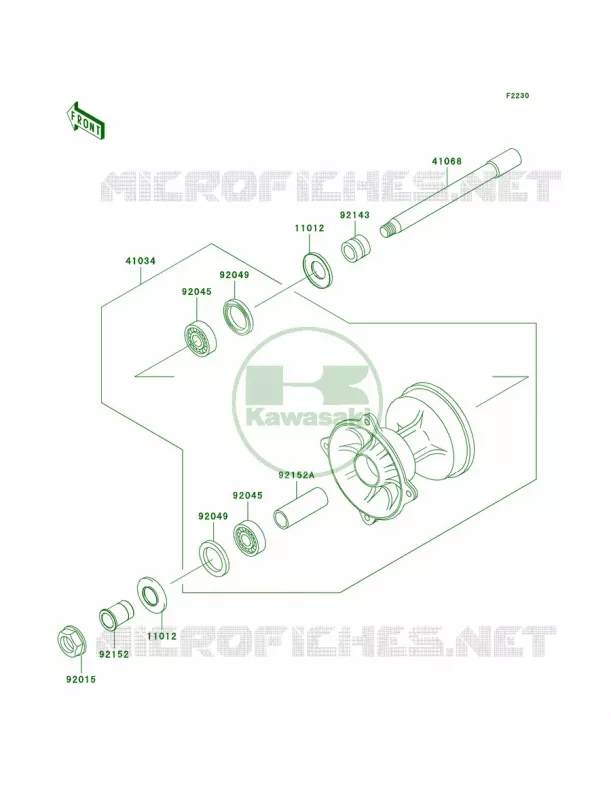 Front Hub Kawasaki MOTOS 125 2003 KX125  KX125-M1