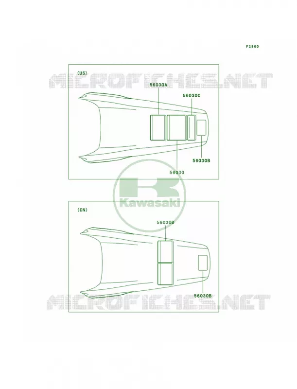 Labels Kawasaki MOTOS 250 2003 KX250  KX250-M1