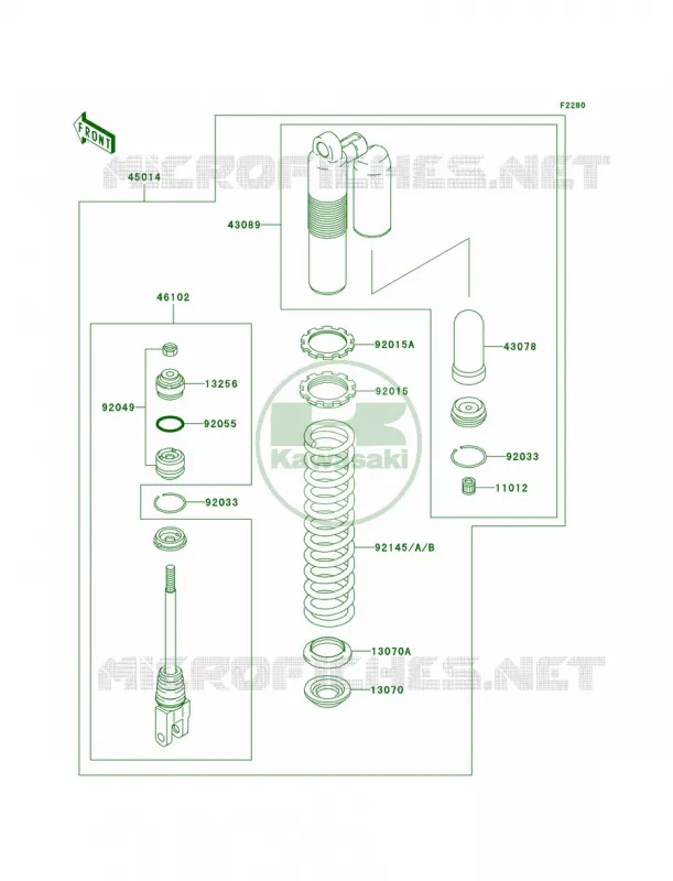 Shock Absorbers Kawasaki MOTOS 250 2003 KX250  KX250-M1