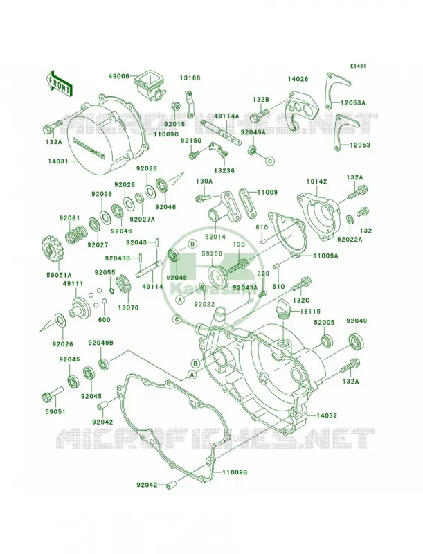 Engine Covers Kawasaki MOTOS 500 2003 KX500  KX500-E15