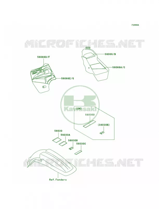 LabelsKX500-E16 Kawasaki MOTOS 500 2003 KX500  KX500-E15