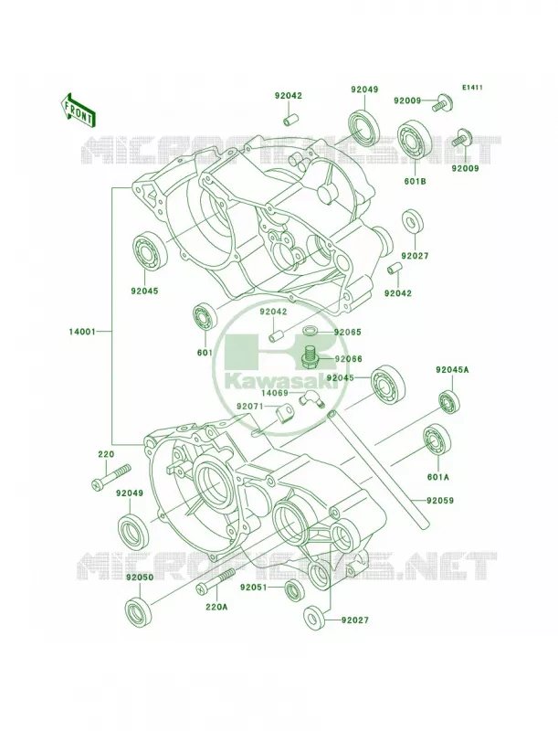 Crankcase Kawasaki MOTOS 60 2003 KX60  KX60-B19