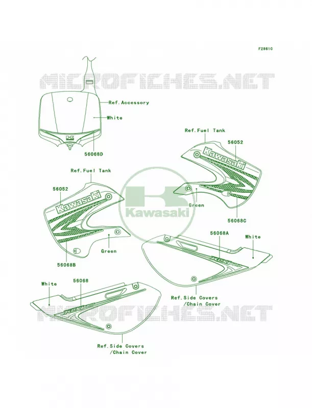 DecalsGreenA8F Kawasaki MOTOS 110 2009 KLX110  KLX110A9F