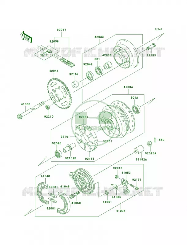 Rear Hub Kawasaki MOTOS 110 2009 KLX110  KLX110A9F