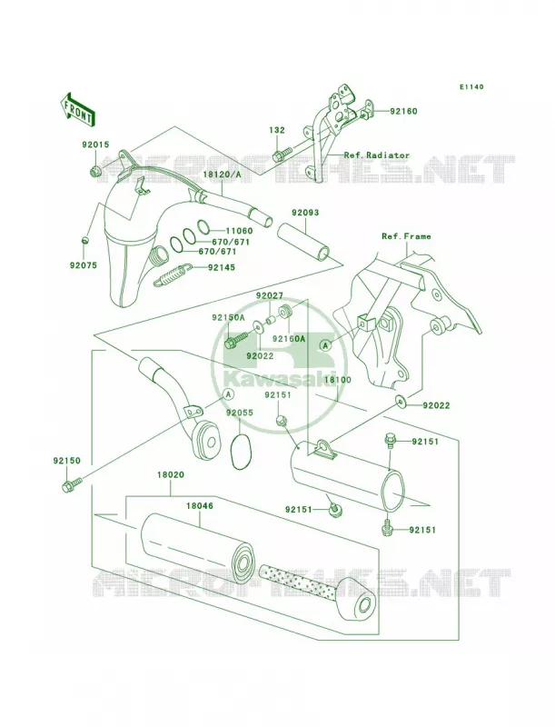 Mufflers Kawasaki MOTOS 85 2003 KX85  KX85-A3