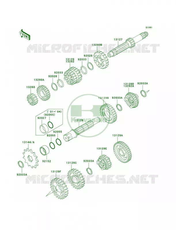 Transmission Kawasaki MOTOS 100 2002 KX100  KX100-D2