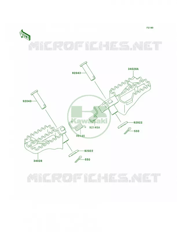 Footrests Kawasaki MOTOS 125 2002 KX125  KX125-L4