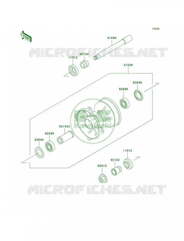 Front Hub Kawasaki MOTOS 125 2002 KX125  KX125-L4