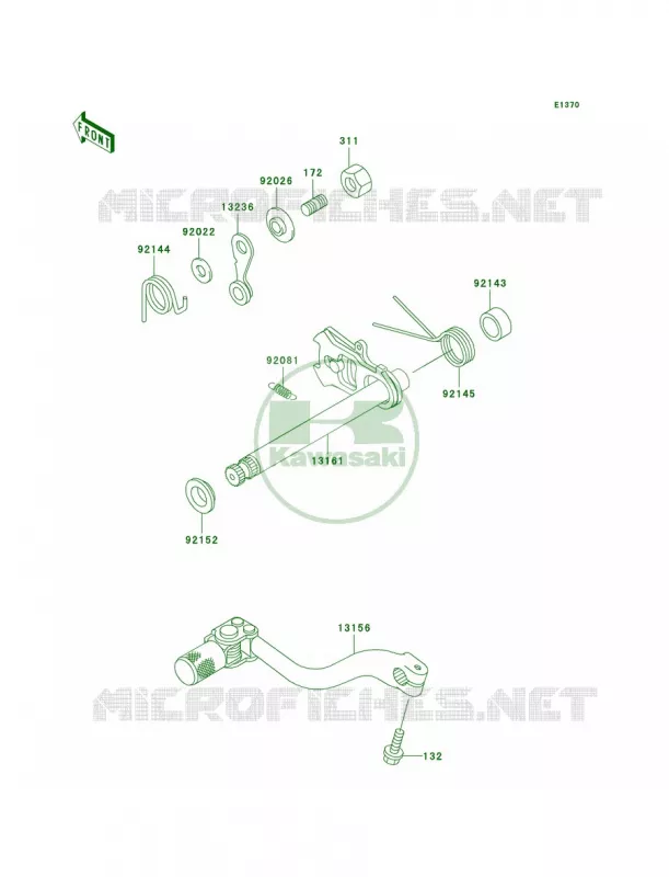 Gear Change Mechanism Kawasaki MOTOS 125 2002 KX125  KX125-L4