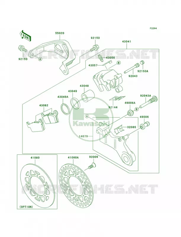 Rear Brake Kawasaki MOTOS 125 2002 KX125  KX125-L4