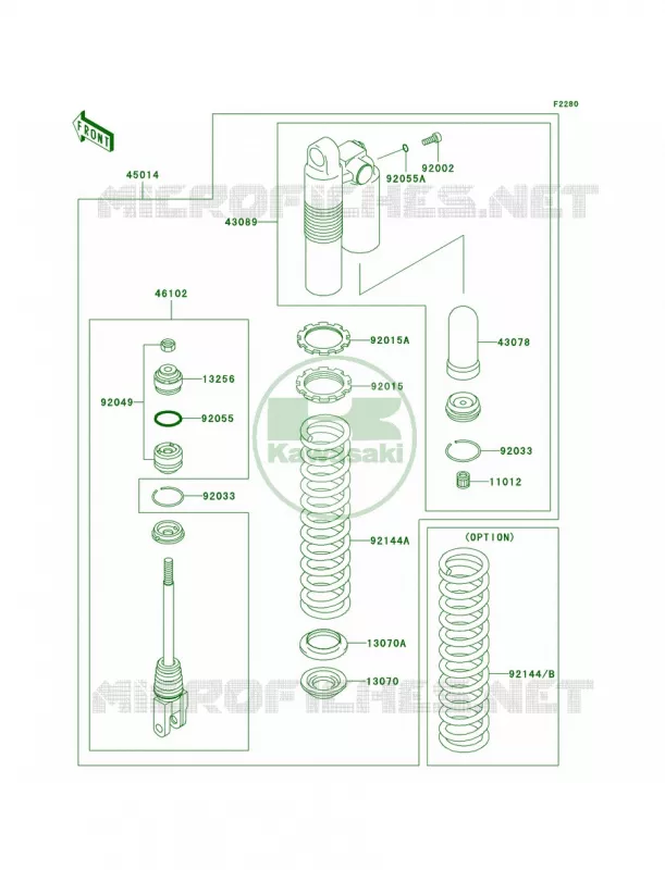Shock Absorbers Kawasaki MOTOS 125 2002 KX125  KX125-L4