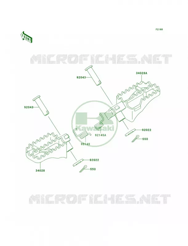 Footrests Kawasaki MOTOS 250 2002 KX250  KX250-L4