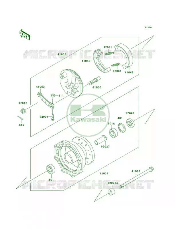 Front Hub Kawasaki MOTOS 60 2002 KX60  KX60-B18
