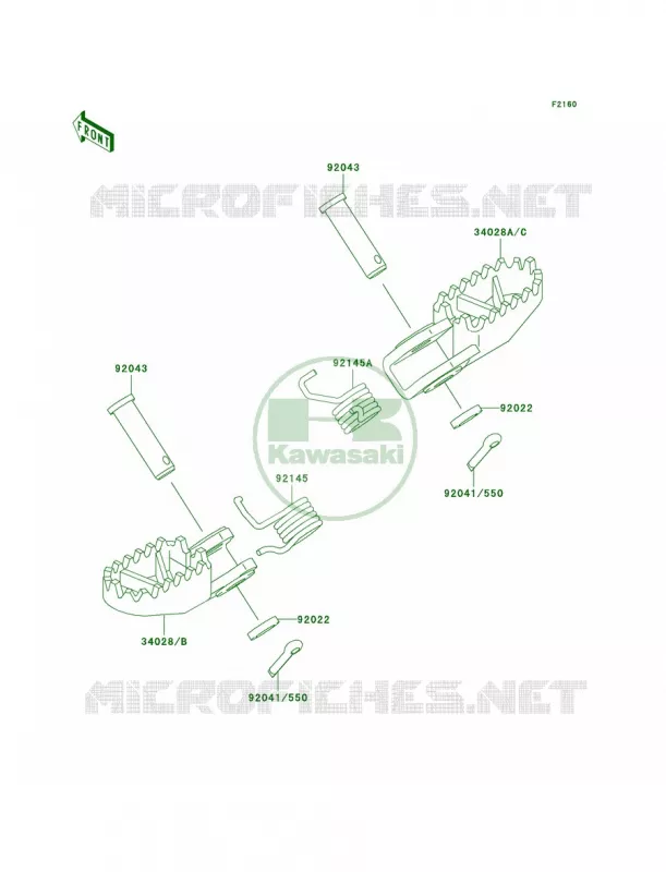 Footrests Kawasaki MOTOS 65 2002 KX65  KX65-A3