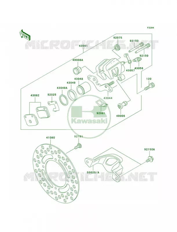 Rear BrakeKX65-A1-A4 Kawasaki MOTOS 65 2002 KX65  KX65-A3
