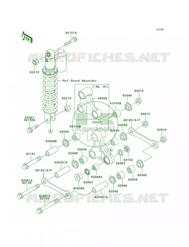 Rear Suspension Kawasaki MOTOS 65 2002 KX65  KX65-A3