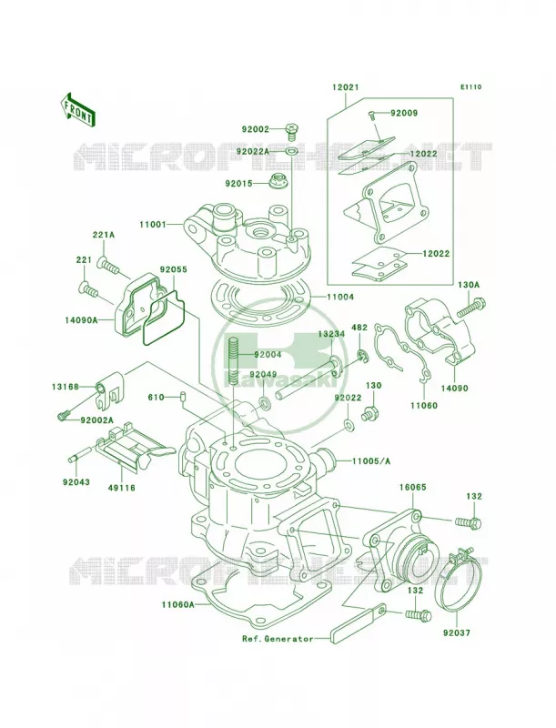 Cylinder HeadCylinder Kawasaki MOTOS 85 2002 KX85  KX85-A2
