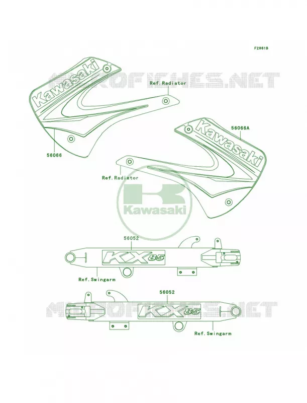 DecalsA3 Kawasaki MOTOS 85 2002 KX85  KX85-A2