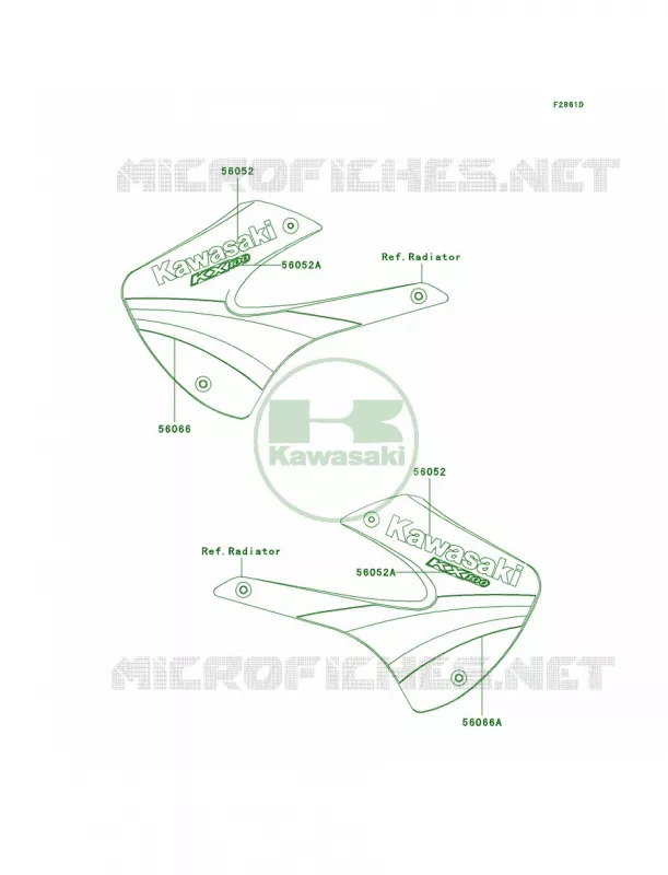 DecalsD5 Kawasaki MOTOS 100 2001 KX100  KX100-D1